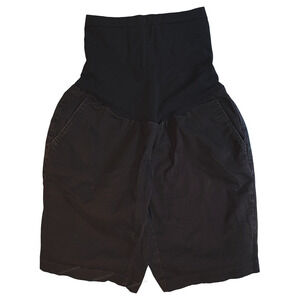 Black Maternity Bermuda Shorts Secret Fit Belly Cotton Stretch Size M